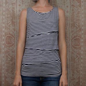 layered striped tank top